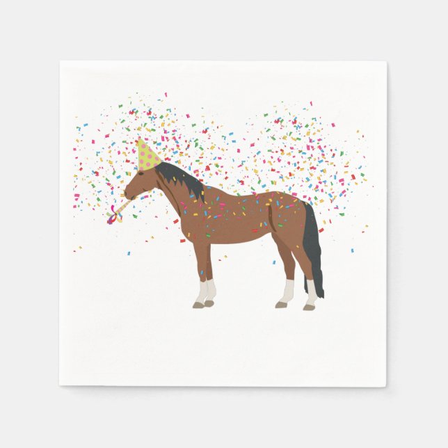 Horse Partying Farm Animals Having a Party Napkin (Front)