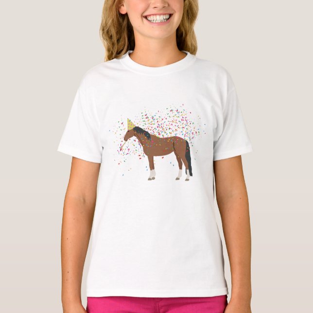 Horse Partying Farm Animals Having a Party  T-Shirt (Front)