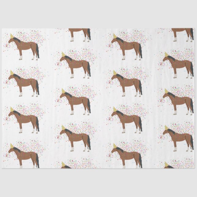 Horse Partying Farm Animals Having a Party Tissue Paper (Front)