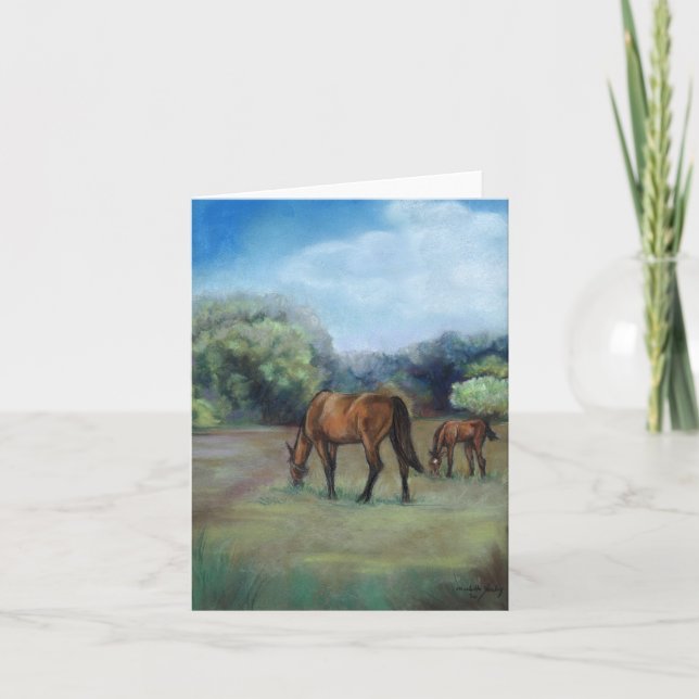 "Horse Pasture" Art Note Card (Front)