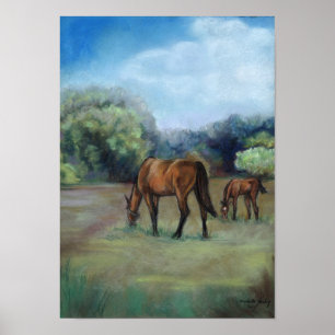 Horse Pasture Original Art Print
