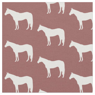 Horse Pattern on Red Choose Your Colour Fabric