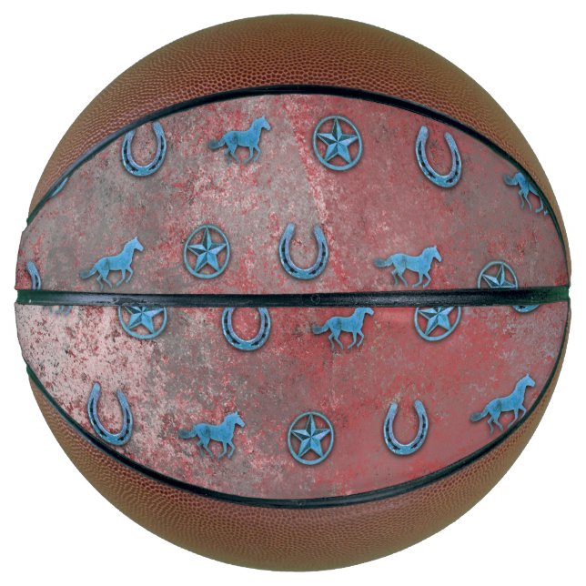 Horse Pattern (Red, White & Blue) Basketball (Front)