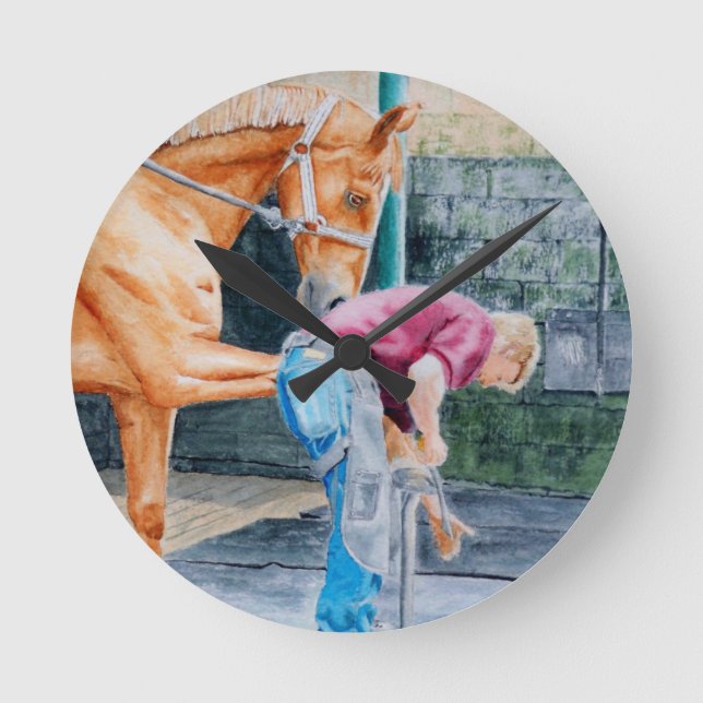 Horse Pedicure Round Clock (Front)