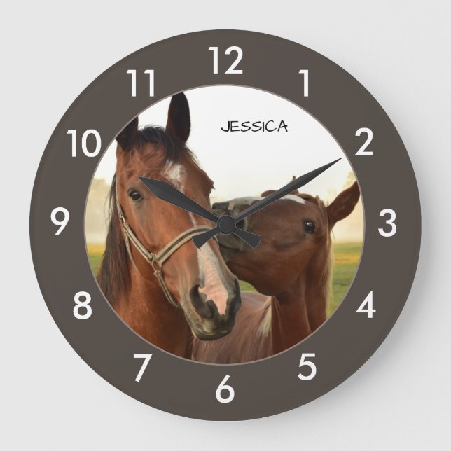 Horse Personalised Large Clock (Front)