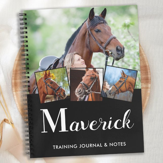 Horse Personalised Monogram Name Equine 5 Photo Notebook (Creator Uploaded)