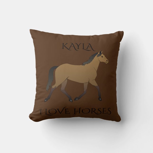 HORSE personalised throw pillow. Cushion (Front)