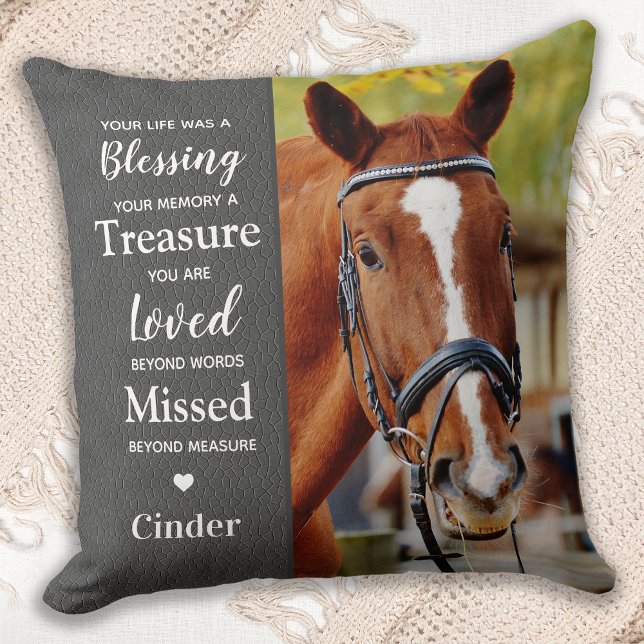 Horse Pet Memorial Sympathy Photo Cushion (Creator Uploaded)