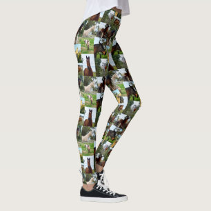 Horse Photo Collage, Ladies Full Print Leggings. Leggings