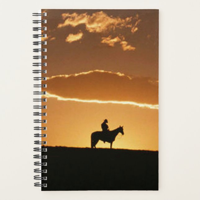 Horse Photo Equine Breathtaking Cowboy Sunset Planner (Front)
