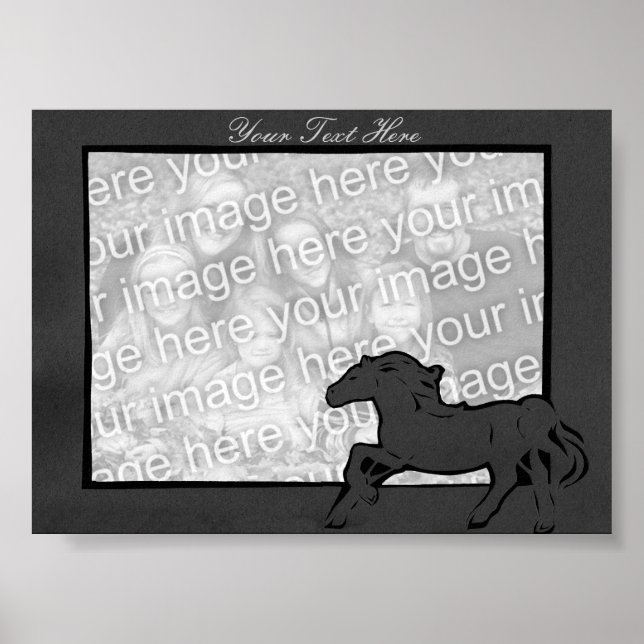 Horse Photo Frame - Black Poster (Front)