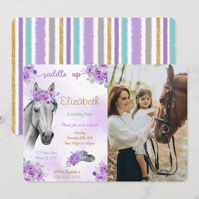 Horse Photo Invitation (Front/Back)