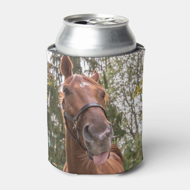 Horse Photo Monogram Funny Can Cooler (Can Front)