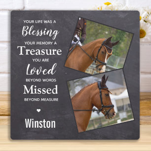Horse Photo Remembrance - Horse Loss Pet Memorial Plaque