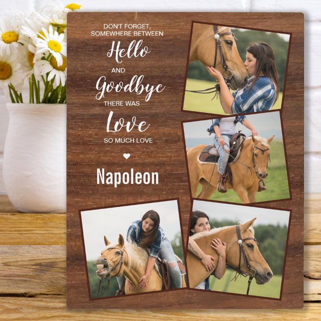 Horse Photo Rustic Remembrance Keepsake Memorial Plaque (Creator Uploaded)