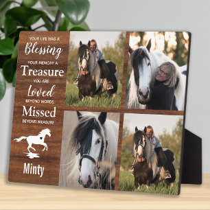 Horse Photo Woodgrain Keepsake Horse Memorial Plaque