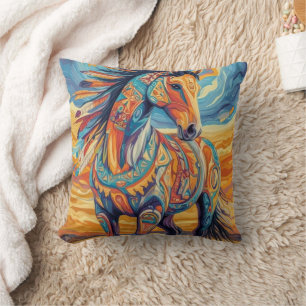 Horse Pillow – Elegant Decorative Throw Cushion