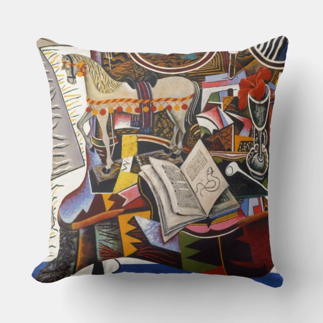 Horse Pipe Red Flower by Joan Miro Cushion (Front)