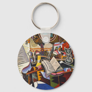 Horse Pipe Red Flower by Joan Miro Key Ring