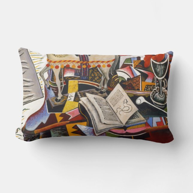 Horse Pipe Red Flower by Joan Miro Lumbar Cushion (Front)