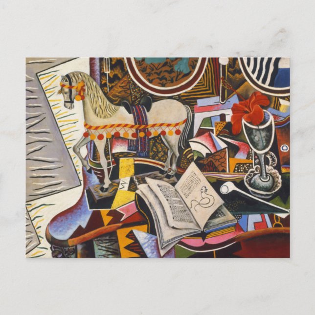 Horse Pipe Red Flower by Joan Miro Postcard (Front)