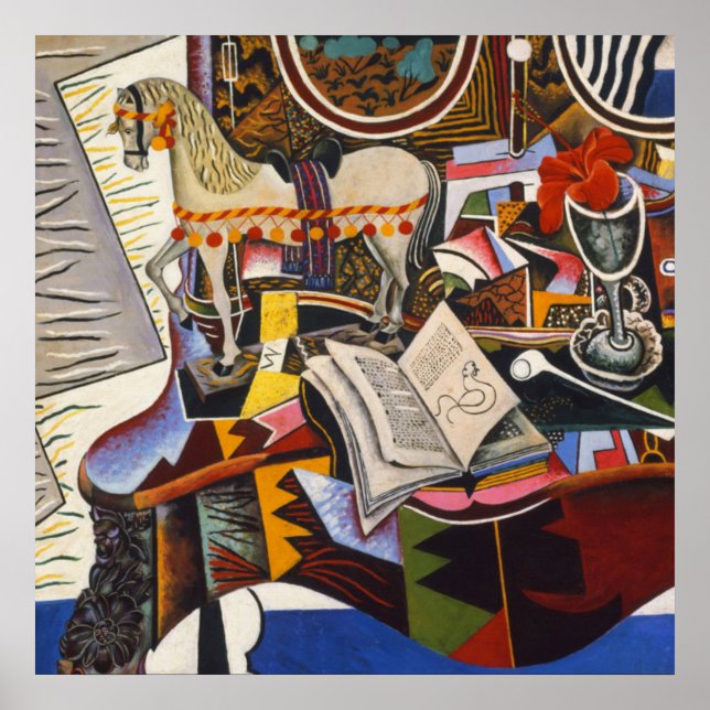 Horse Pipe Red Flower by Joan Miro Poster (Front)