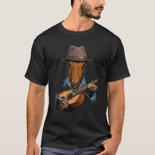 Horse Playing Acoustic Guitar Horse Guitar Player T-Shirt