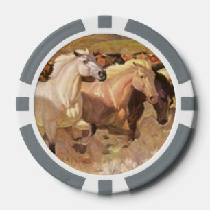 Horse Poker Chip Luck Mustang Herd Stampede Stripe
