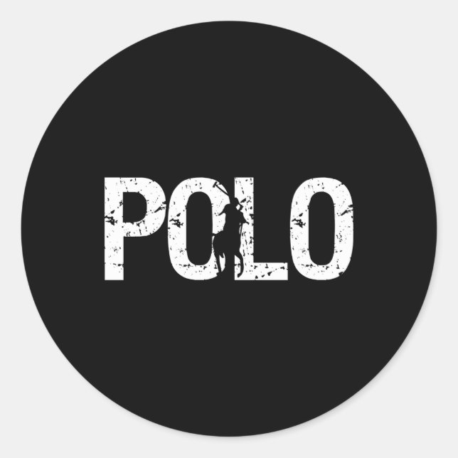 Horse Polo For Polo Players Horseback Riding Classic Round Sticker (Front)