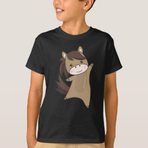 Horse Ponny Rider Cute Animals Brown T-Shirt