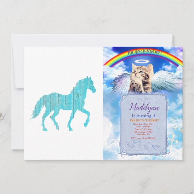 horse pony  animal  stallion,  mustang  silhouette invitation (Front)