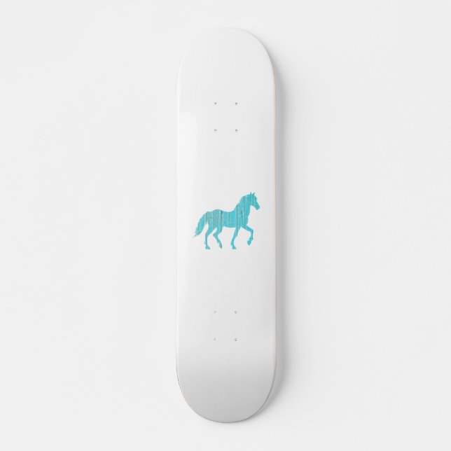horse pony  animal  stallion,  mustang  silhouette skateboard (Front)