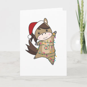 Horse Pony Christmas Snow Winter Animals Horses Card
