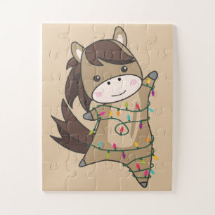 Horse Pony Christmas Snow Winter Animals Horses Ji Jigsaw Puzzle