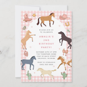 Horse Pony Saddle Up Cowgirl Girl Birthday  Invitation