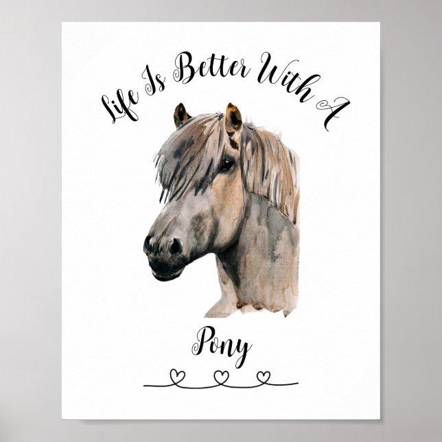Horse Pony Wall Art Poster  (Front)
