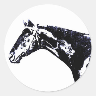 Horse Pop Art Classic Round Sticker