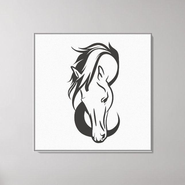 Horse portrait, canvas print (Front)