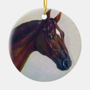 Horse Portrait Ceramic Tree Decoration