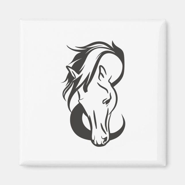 Horse portrait, magnet (Front)