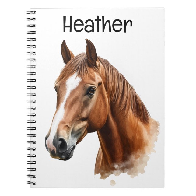 Horse Portrait Personalised  Notebook (Front)