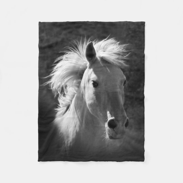 Horse Portrait V Fleece Blanket (Front)