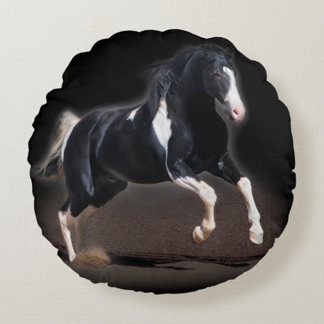 Horse Portrait VIII Round Cushion (Front)
