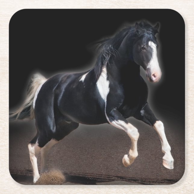 Horse Portrait VIII Square Paper Coaster (Front)