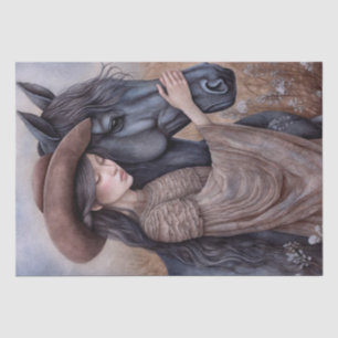 Horse Prairie Cowgirl "Best friends" Tissue Paper