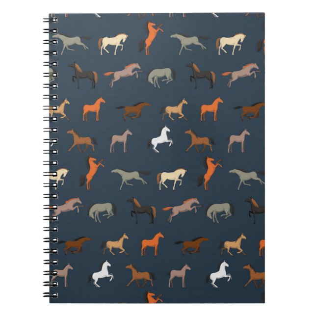 Horse Print Pattern, Boys Girls & Kids, Horse Gift Notebook (Front)