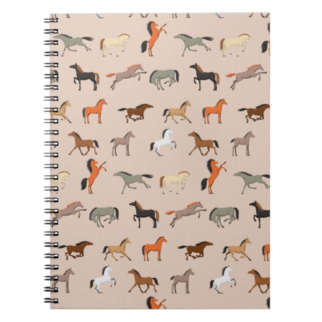 Horse Print Pattern, Boys Girls & Kids, Horse Gift Notebook (Front)