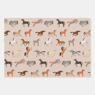 Horse Print Pattern, Boys Girls & Kids, Horse Gift Wrapping Paper Sheet