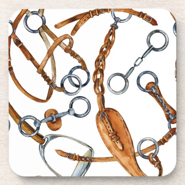 Horse Print Pattern Coaster (Front)