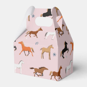 Horse Print Pattern, Women & Girls Kid, Cowgirl Favour Box